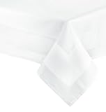 ZOLLNER Mantel Blanco Cuadrado de algodón, 240x240 cm, con Orla Satinada