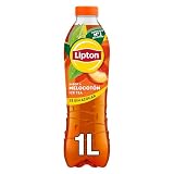 Lipton Té helado con sabor a melocotón, cero azúcar y bajo en calorías, botella de 1 litro