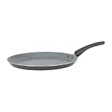 Crealys 539346 - Sartén para crepes (aluminio AUTAN Ø 26 cm, revestimiento antiadherente, cerámico, efecto piedra, crepera, color gris, mango termorresistente de silicona, incluye inducción