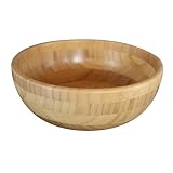 pandoo Cuencos de bambú, frutero, juego de cuencos, ensaladera, vajilla de bambú, cesta de frutas, cuenco de madera, cuencos decorativos (25 cm de diámetro)