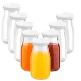 Botellas de chupitos de vidrio Yzpklhw con tapas 150ml reutilizables pequeñas transparentes para jugo, bebidas caseras, picnics