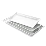 WishDeco Juego de 3 bandejas para servir de porcelana, 30/36/40 cm