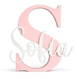 Tres Aristas Letra con Nombre decorativa personalizada para Apoyar o Colgar - Decoracion Habitación infantil, Comuniones, Cumpleaños, Bautizos - Regalos originales - Medidas y Colores a elegir