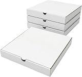 EGLASSON Cajas de Pizza Blancas Premium 33x33x3,5cm Pack 10 Unidades · Cartón Corrugado E-Flute 400g/m² - Antigrasa y Térmicas · Pack Delivery y Take Away