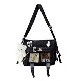 HuiYStar Bolso de Bandolera Kawaii Ita Bag para Mujeres con Pin y Colgante – Bolso Mensajero Japonés Y2K Bolso de Hombro