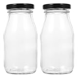 MUCKLILY Botellas De Vidrio Para Leche 200 ml 2 Piezas