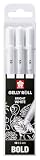 SAKURA Gelly Roll - Rotuladores (3 unidades), color blanco