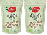 El Granero Integral - Semillas de Sésamo Crudo 400 g - Ricas en Vitaminas - Fuente de Sodio y Potasio - Favorecen el Correcto Funcionamiento del Sistema Nervioso - Aptas para Veganos (Paquete de 2)