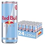 Red Bull Zero, Bebida energética, Sin Azúcar - 24 latas de 250 ml (Total 6000 ml)