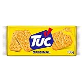 Tuc Cracker Original Galletas Saladas Crujientes, 100g | Crackers saladas TUC con textura crujiente y sabor inconfundible, ideales para aperitivos, picoteos y disfrutar entre horas