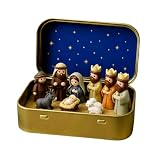 Mini Nativity In A Tin Box | Religious Pocket-Size Mini Nativity Scene Set