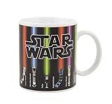 Taza Cambiante de Calor con Lightsaber de Star Wars - Producto oficial Disney, añade bebida caliente para revelar lightsabers, regalo para fans, 295ml