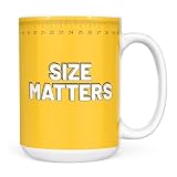 Mug Monster - Size Matters - Taza gigante, taza de té o café extra grande, taza de café de cerámica, regalo para hombres o mujeres, taza extragrande y gigante disponible, taza blanca de 15 onzas