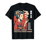 Geisha Tokio Japón Seis Pueblos de Flores Barrio Rojo Anime Camiseta