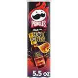 Pringles Hot Ones Los Calientes - Papas fritas, Barbacoa, aperitivos picantes, salsa picante, lata de 156 ml (1 lata) ​