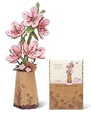 rowood Flor Artificial Sakura, Puzzle 3D de Madera Kit DIY | Kit de flores de madera para manualidades, para adultos, adolescentes y aficionados al bricolaje, decoración del hogar