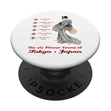 Geisha Japón Tokio Seis Pueblos de Flores Barrio Rojo Anime PopSockets PopGrip Intercambiable