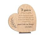 CONTRAXT Tarjetas Felicitacion San Valentin madera. Regalos aniversario pareja cartas amor para mi novio novia tortolitos postal san valentin tarjeta hombre mujer (Parejas), Español