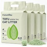 FUKUMARU Arena de Tofu para Gatos 10.8kg - Arena aglomerante para Gatos, Control de Olores con Aroma de Té Verde, Libre de Polvo y fácil de aglomerar, Desechable en el Inodoro
