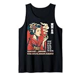 Geisha Tokio Japón Seis Pueblos de Flores Barrio Rojo Anime Camiseta sin Mangas