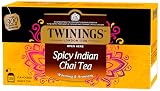 Twinings Té Negro Spicy Indian Chai - Té Negro Aromatizado con Cardamomo, Jengibre y Canela (25 Bolsas)
