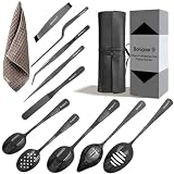 Bonigour Juego culinario de herramientas de chapado, kit profesional de 11 piezas de herramientas de chapado de chef profesional, utensilios de cocina, arte alimentario de cocina modernista, acero