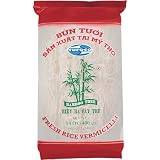 BAMBOO TREE Vermicelli de Arroz Frescos, 1 x 400 GR | 87% arroz puro vietnamita, porciones individuales, bún tươi fresco listo para usar