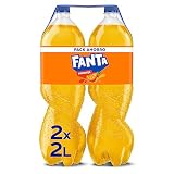Fanta Naranja Refresco Bajo en Calorías Pack 2 x 2 L | Bebida de naranja, bajo en calorías, con zumo de fruta, excelente para comidas, fiestas y reuniones
