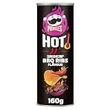 Pringles Hot Smokin' BBQ Ribs | Aperitivo salado Picante Sabor Costillas BBQ | Tubo | 160g