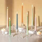 Glasseam Portavelas De Cristal Al por Mayor: Juego De 12 Portavelas PequeñOs para Velas CóNicas Ideales para Centros De Mesa De Bodas Fiestas Y Decoraciones NavideñAs