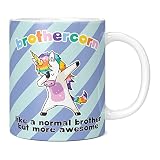 Mug Monster,Taza divertida de Brothercorn para hermano, regalo de cumpleaños para hermano, taza de café de cerámica, taza extra grande y gigante disponible, taza blanca de 11 onzas