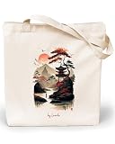 Loxato Bolsa de Tela Mujer Arte - Tote Bag Bolso Algodón - Bolsas Bonitas