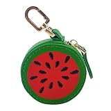 Floruvia Mini Cartera Monedero Llavero, Sandía Fruta Monedero de Cuero, Llavero Kawaii para Bolso, Llaves, Tote y Regalos para Niñas Mujeres
