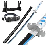 Udekit Anime Ninja Espada de Bambú Katana Guerrero Arma–40pulgadas(104 cm),con Cinturón y Soporte,para Halloween Fiesta Temática Carnaval Fiesta de Disfraces Cosplay
