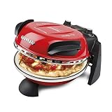 G3 Ferrari G10006 Pizza Express Delizia, Horno para Pizza 1200 W, Termostato Regulable hasta 400 °C, Pizza Crujiente en 5 Minutos, Doble Resistencia, Incluye Recetario y Palas, Rojo