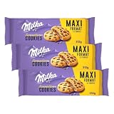 Milka Sensations Galleta Cookie con Pepitas de Chocolate con Leche y Relleno de Chocolate con Leche de los Alpes Paquete Grande 312g (Paquete de 3)