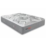 DUÉRMETE ONLINE - Colchón Viscoelástico Híbrido Box Hybrid con Núcleo de Muelles Ensacados, Grosor 26cm, Firmeza Intermedia, Antiácaros Antibacteriano e Hipoalergénico 150 x 190, Blanco