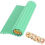 LEOUEANR Tapete de sushi de silicona azul con textura de bambú, rodillo de sushi antiadherente, accesorio reutilizable para hacer sushi en el hogar y principiantes, 8.5 x 7.8 pulgadas (1 pieza)