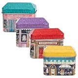 ORFOFE Cajas organizadoras de hojalata con diseño de minicasa, 4 unidades para guardar semillas de melón y flores, perfectas para cocina y dormitorio Varios estilos