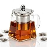 Tetera,Tetera de vidrio transparente Recipiente preparar bebidas(350 ml)