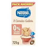 Nestlé Papilla 8 Cereales Galleta +6 meses 725g | Papilla 8 cereales con galleta, desde 6 meses, sin azúcares añadidos, rica en hierro