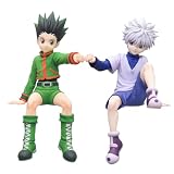 DEXSHUN 2 piezas Killua y Gon Anime Fideos Stopper Figure - Dibujos animados PVC Modelo Estatua - Anime Manga Sentado Figura de Acción - Coleccionables para fans del anime