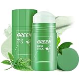 Pack de 2 Stick Mascarilla Facial de Té Verde – Limpieza Profunda y Refinamiento de Poros, Hidratante, Eliminación de Puntos Negros, Para Todo Tipo de Piel