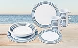 BRUNNER Set Vajilla de Camping (16 Piezas) para 4 Personas - Melamina Set Bluebay, Antideslizante y Resistente