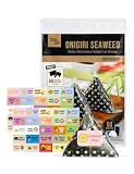 Envolturas de algas marinas coreanas para bola de arroz onigiri triangular, 40 hojas + 48 bonitas calcomanías de sellado de personajes, algas onigiri tostadas dos veces, nori, sushi, fácil cocción,