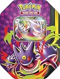 Pokémon: Lata Megaluz Lunar: Mega-Gengar ex de JCC Pokémon (4 Sobres de Mejora y 1 Carta holográfica de promoción)