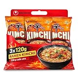 Ramen Nong shin Kimchi, Fideos Instantáneos Nong con Kimchi, Shin Ramyun, Instant Noodle Ramen Corea, Original Coreano, Agrega agua caliente y cocina por 5 minutos, Contiene 3 unidades de 120 g