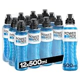 Powerade Ice Storm Zero, Bebida Isotonica Sin Azucar, Pack 12 x 500 ml