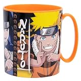 Taza infantil de plástico reutilizable para microondas de 390 ml de Naruto