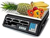 BASCULA DE COMERCIO BALANZA COMERCIAL PARA PESAR FRUTA VERDURA 40KG BATERIA SUMA